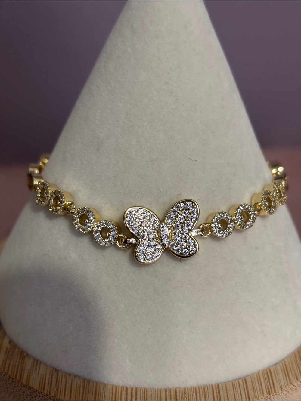 Gold Butterfly Pavé Tennis Bracelet - Women Jewelry